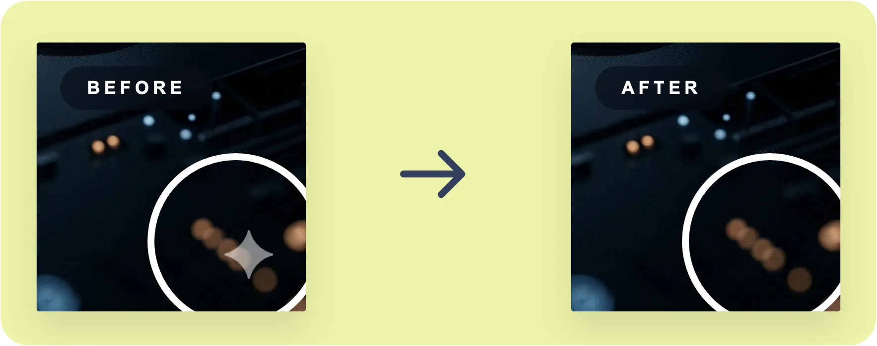 Before and after watermark signature illustration