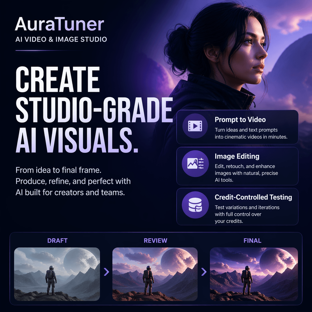 GPT Image 2 generated launch poster for AuraTuner