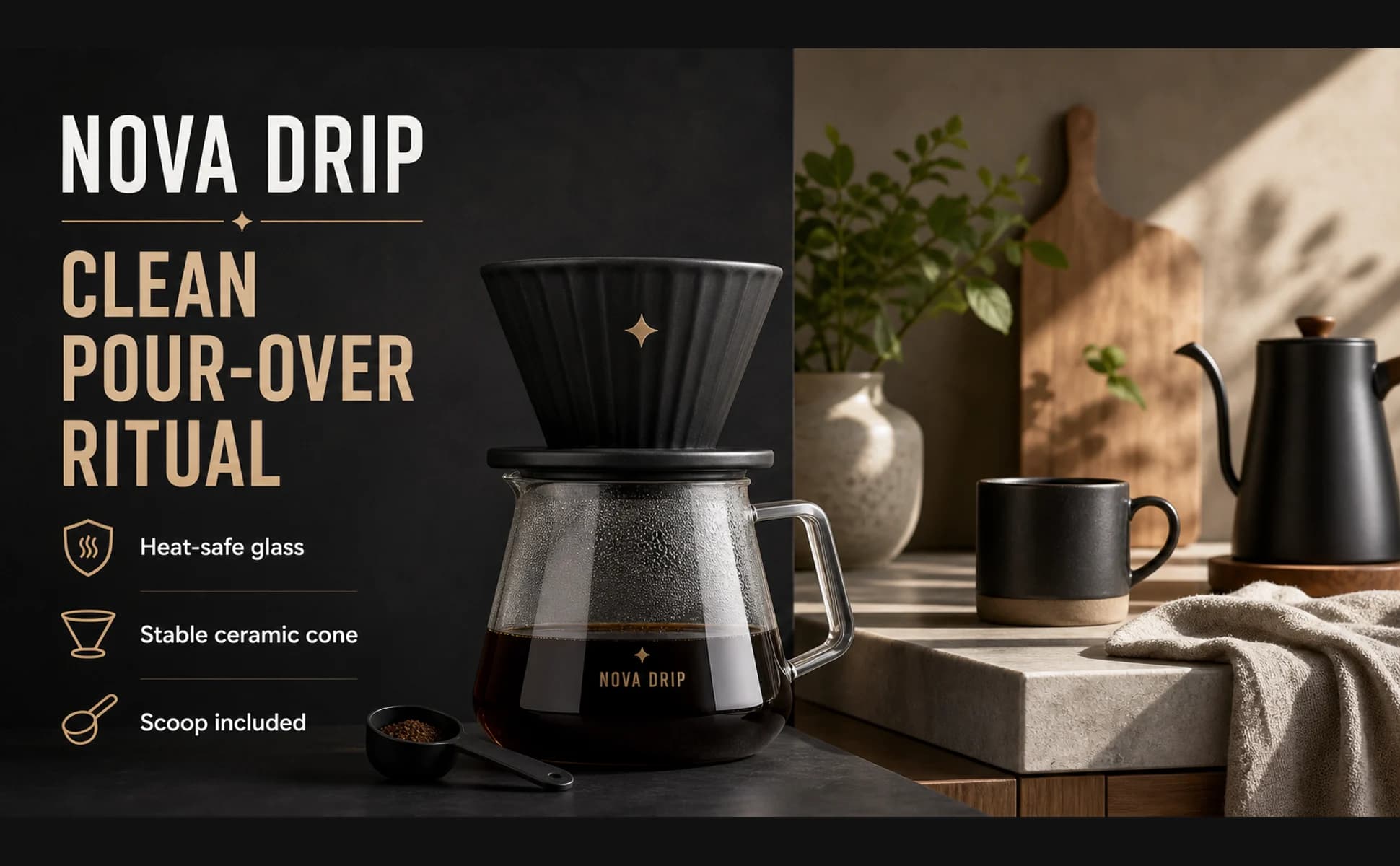Generated Amazon A+ Content style header module for a fictional coffee kit.
