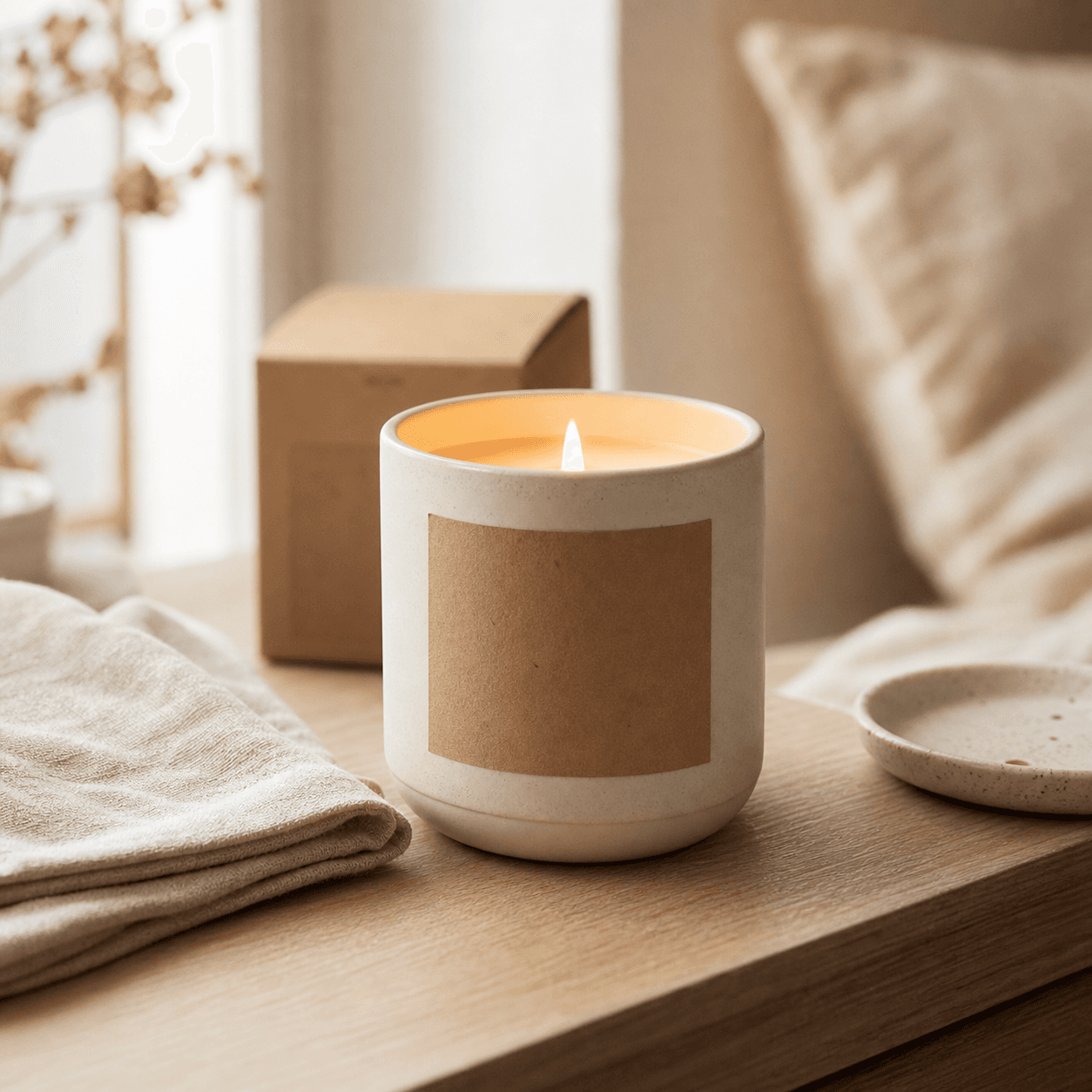 Generated Etsy lifestyle gallery photo for a handmade candle listing.