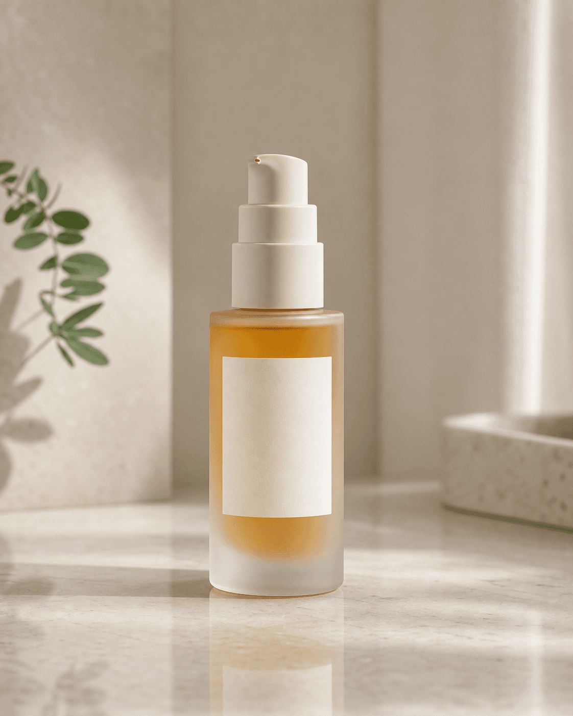 Generated source product photo of a frosted serum bottle.