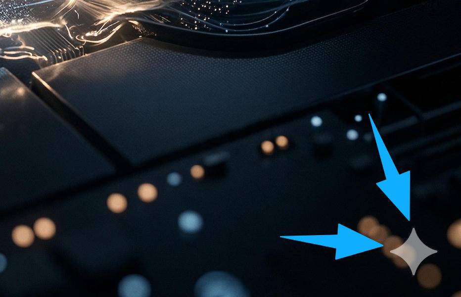 Arrows pointing to the visible Gemini watermark