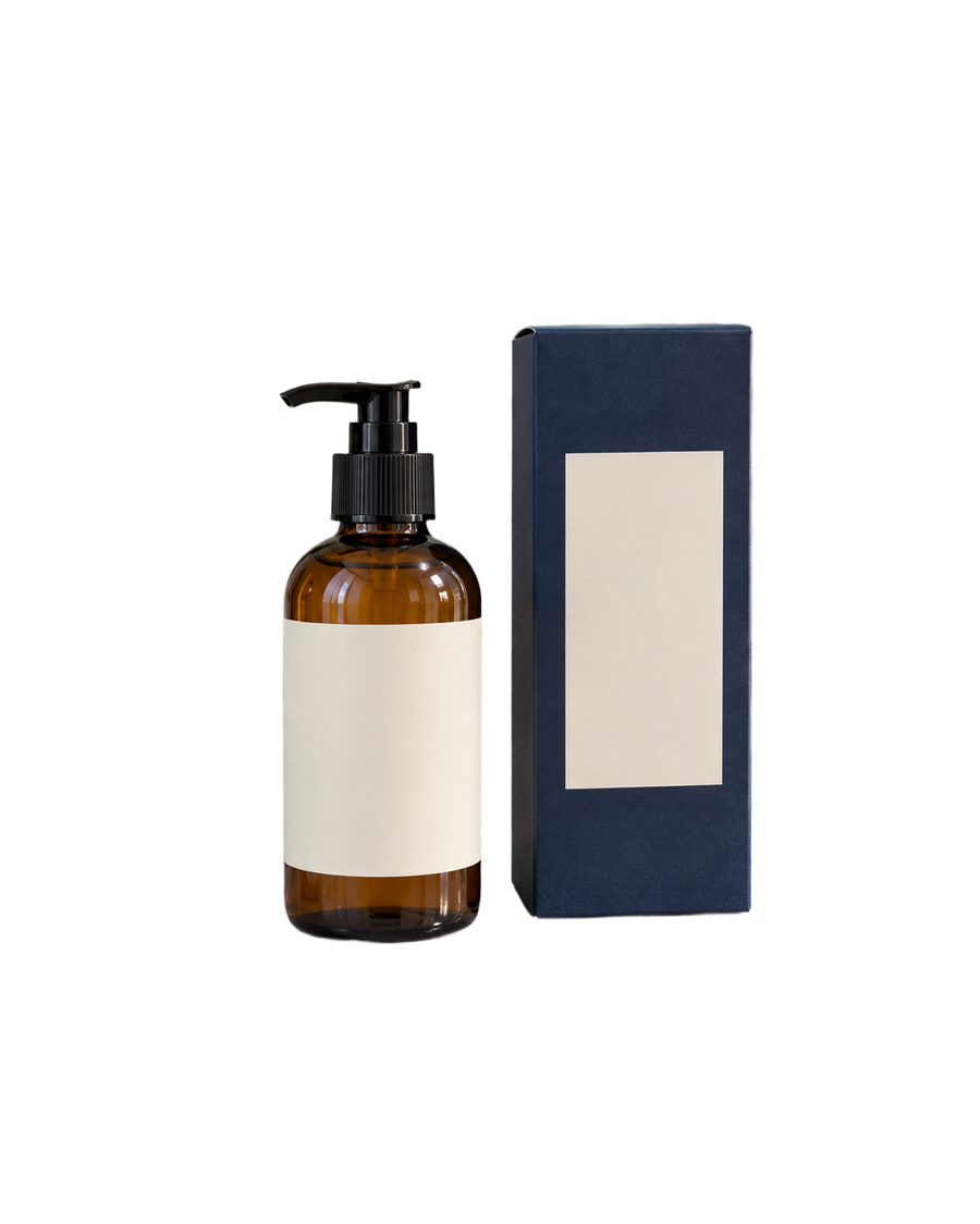 Skincare product on a vanity, background removed with transparency