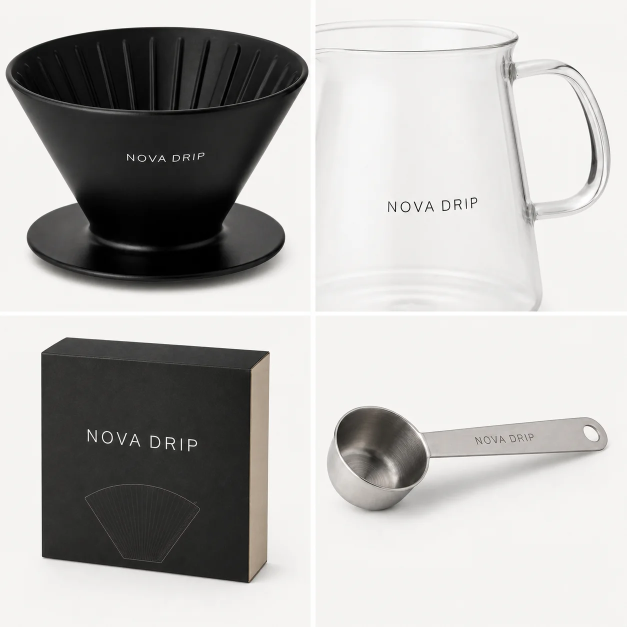 Generated square NOVA DRIP product-detail grid for an Amazon A+ module draft.