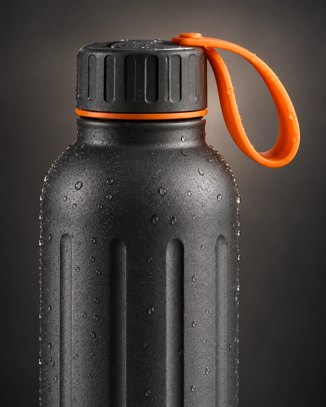 Unbranded charcoal bottle material detail